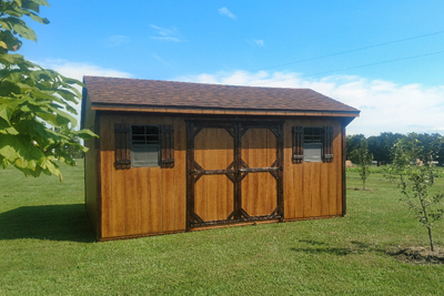 quaker wooden shed build by amish in missouri rent to